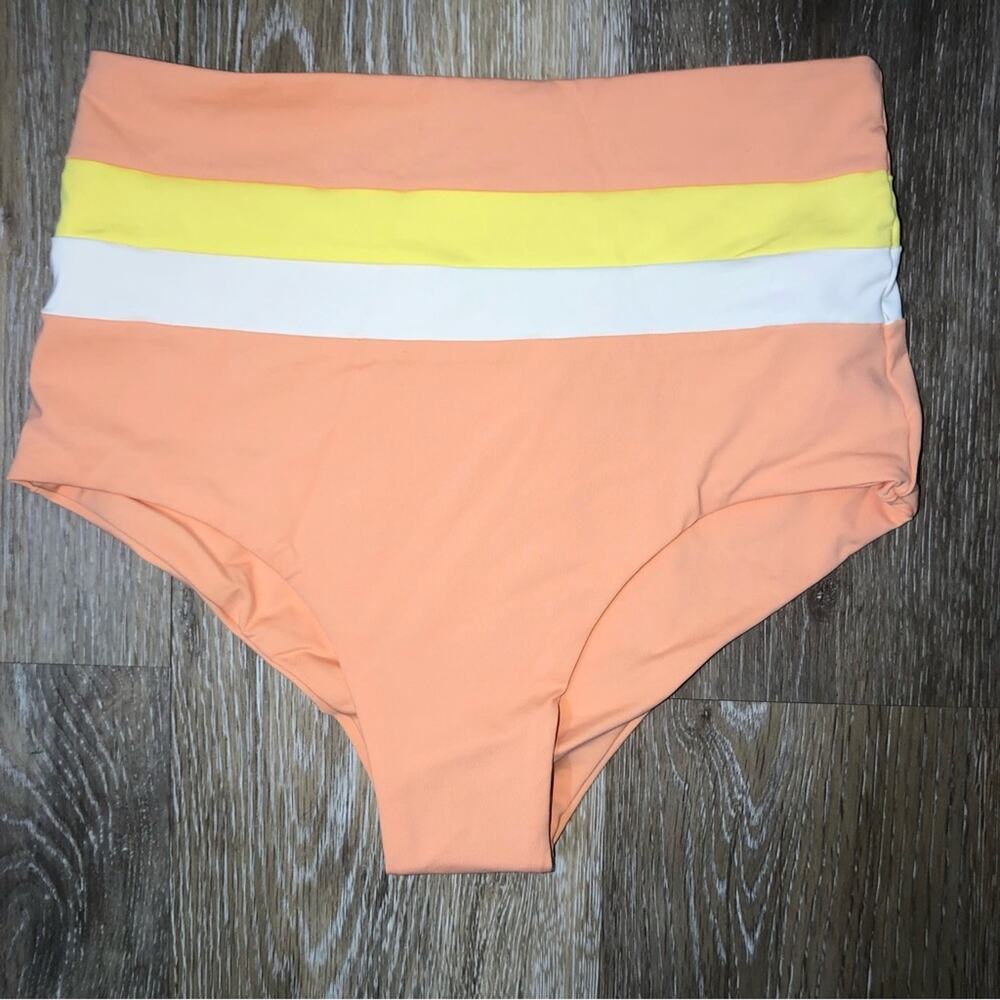 L*Space Rebel Top Portia Striped High Waist Bikini Bottom Set XS NWT - Picture 8 of 13